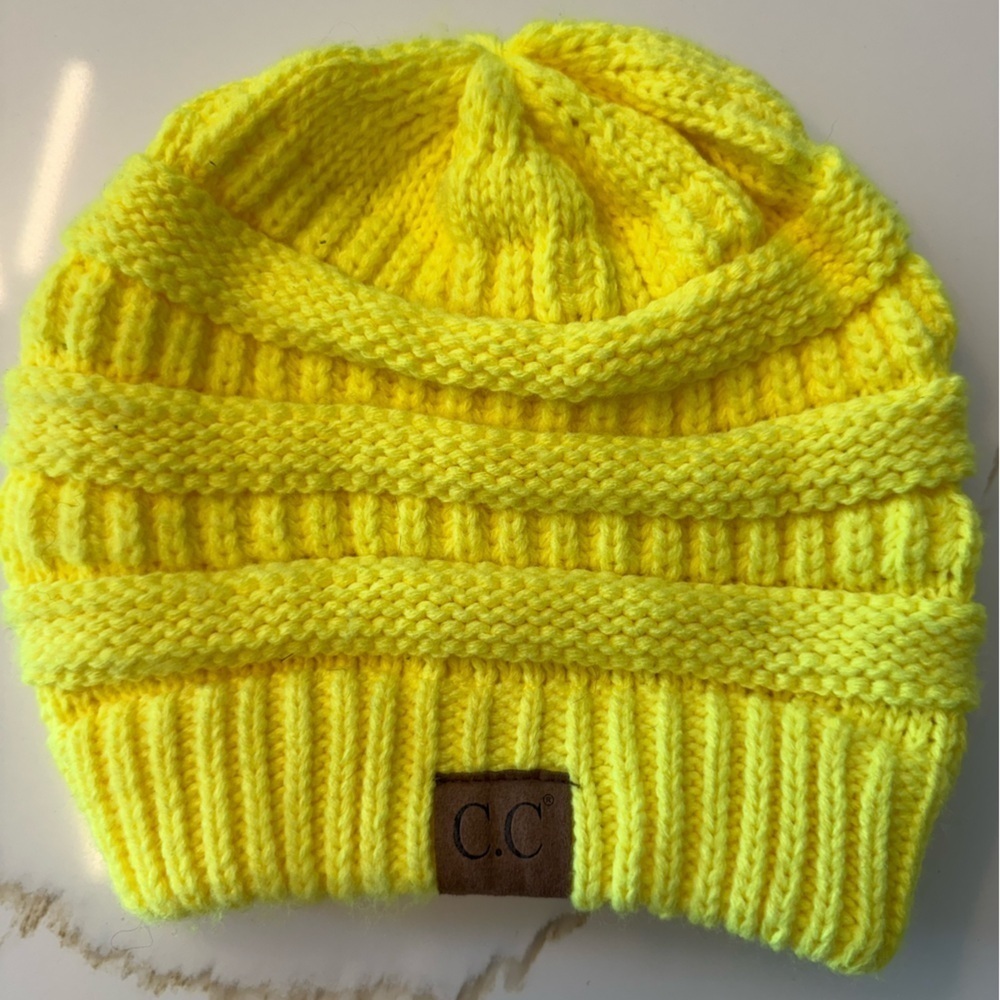C.C Neon Yellow Knit Beanie